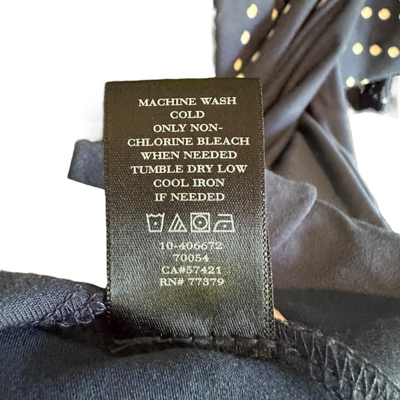 Ann Taylor Sz 4 Blue Polka Dot V Neck Wrap Dress Short Sleeve Classic Retro EUC - Picture 9 of 12